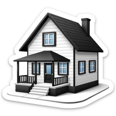 simple house  LINE drawing   sticker