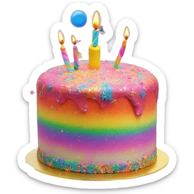 lisa frank glitter cake sticker