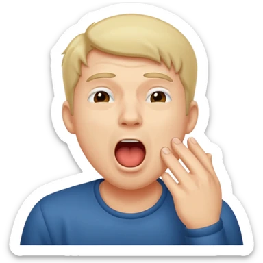  man Yawning  sticker