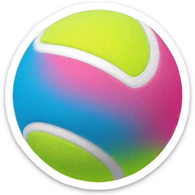 Blue and pink ombre tennis ball sticker