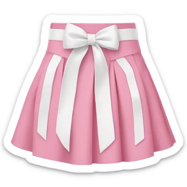 Mini skirt pink white cute Korean with ribbons sticker