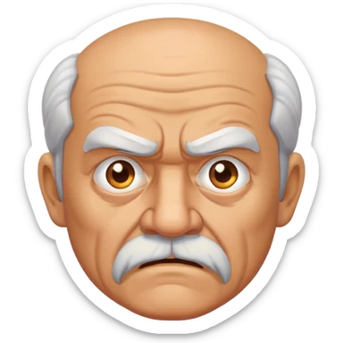 old angry man with facial hair sticker