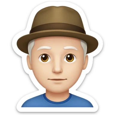 a man adult, white skin, no hat sticker