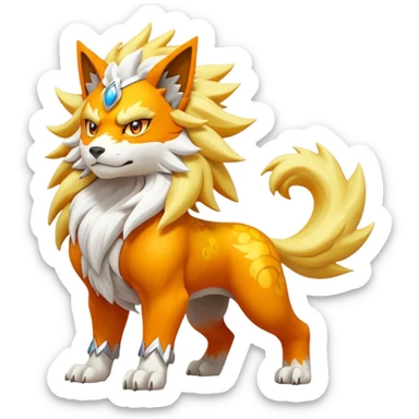 Pokemon legendary oragen and yellow solgaleo sticker