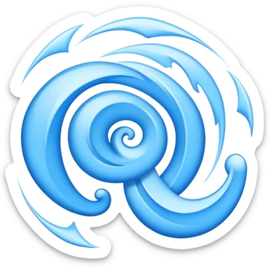 Blue swirling wind, gentle breeze with blue air currents sticker