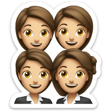 businesswoman duo brunette girls celebrating sticker