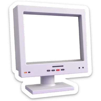 classic computer monitor ejecting digital pixels sticker