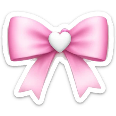 Pink bow with white heart sticker