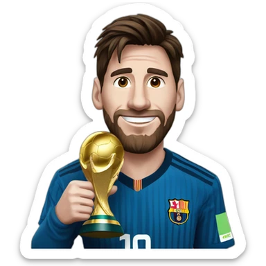 Messi con la copa del mundo  sticker
