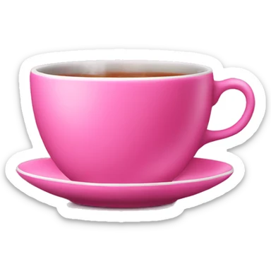 Pink tea cup with steam sticker