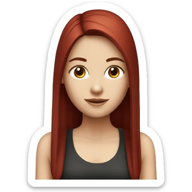 white girl with dark red straight hair sticker