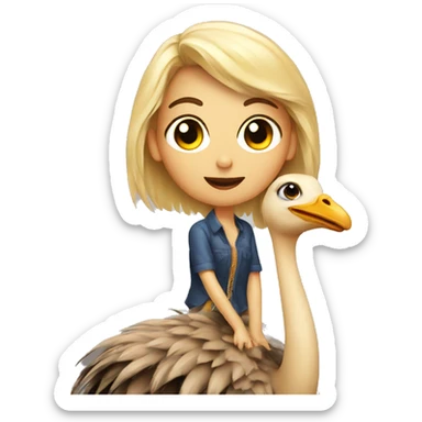 Pretty Girl on top of ostrich sticker