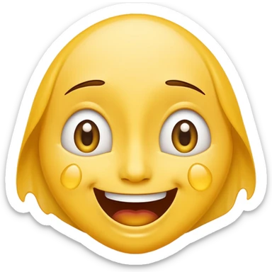 A joyful face emoji with wide eyes and a big smile, tears of laughter flowing.  sticker