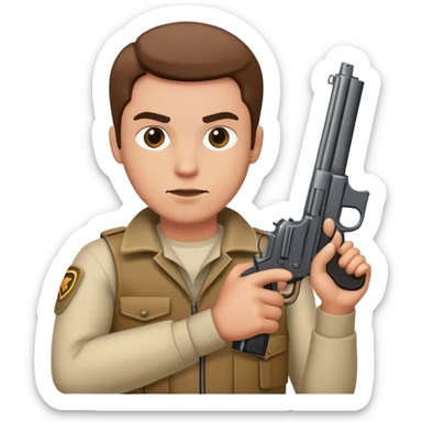 guy with a gun sticker