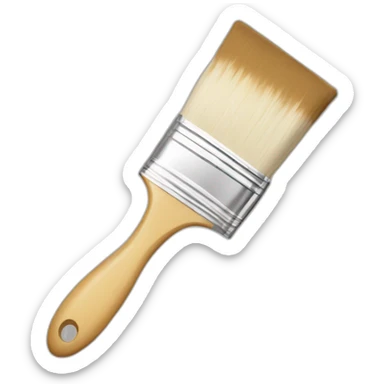 Paint brush with white painting sticker