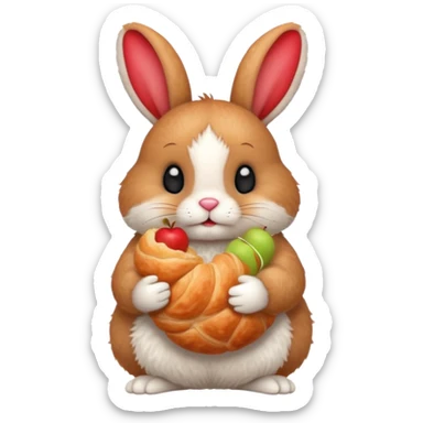 apple bunny croissant sticker