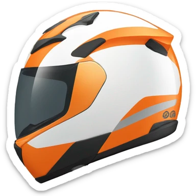complete orange motorycle helmet side angle sticker