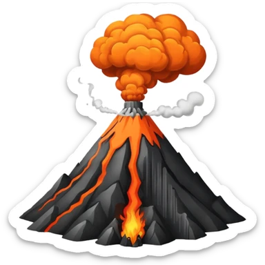 Volcano smoking before eruption no lava sticker