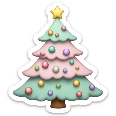 Pastel Christmas tree sticker