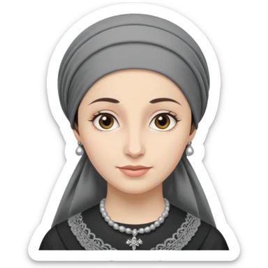 orthodox jewish woman greyscale with tichel turban circa. 1890 sticker