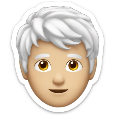 White hair boy with red horns sticker