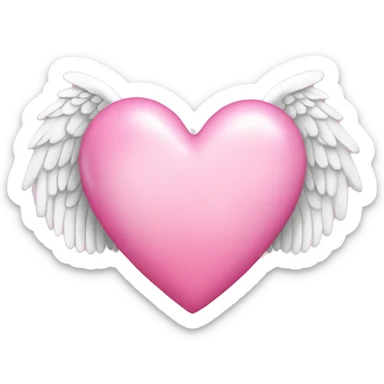 Pink heart with angel wings sticker