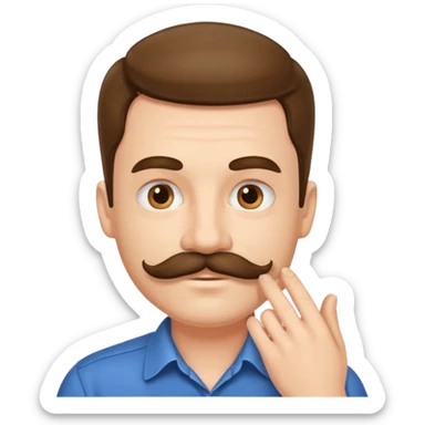 Homme qui caresse moustache sticker