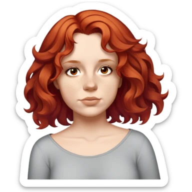 female, little-wavy hair over shoulder sticker