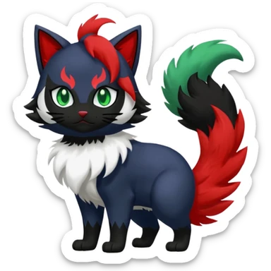 Delcatty-Litten-Absol-Sprigatito-fusion, full body sticker