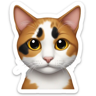 One eyed calico cat sticker