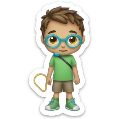 Boy with poi sticker