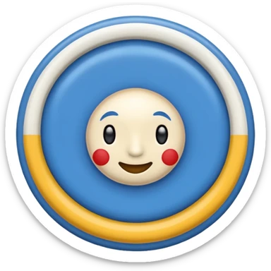 Un emoji de un circo azul con una palomita en el centro sticker