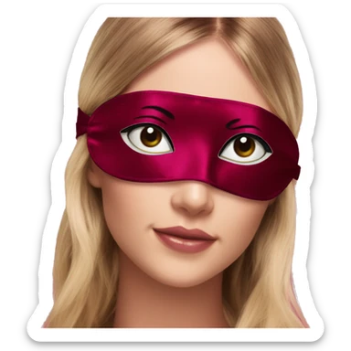 Bordeaux red silk eye mask sticker