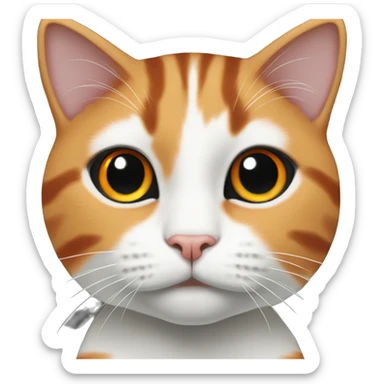 Cat with three colours, orange white and black. From her head to nose black stripe sticker