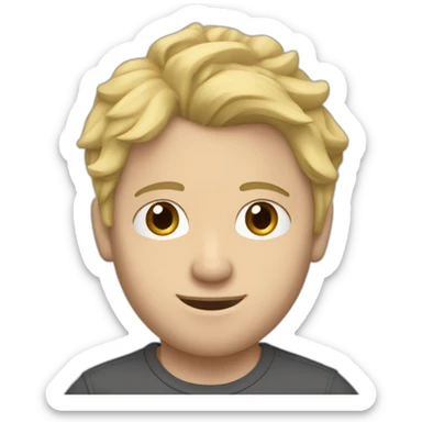 caucasian man with blond hair and a pair of jordans on his feet sticker