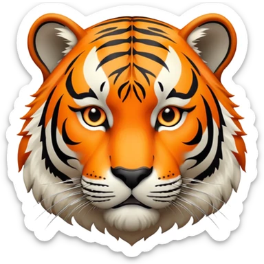 tiger face with orange and black stripes sticker