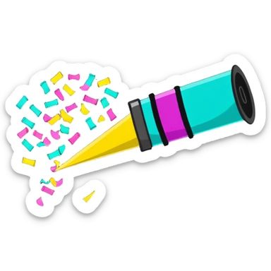 colorful confetti celebration popper sticker