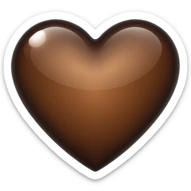 a transparent darkish brown heart emoji sticker
