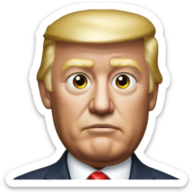 trump photorealistic serious sticker