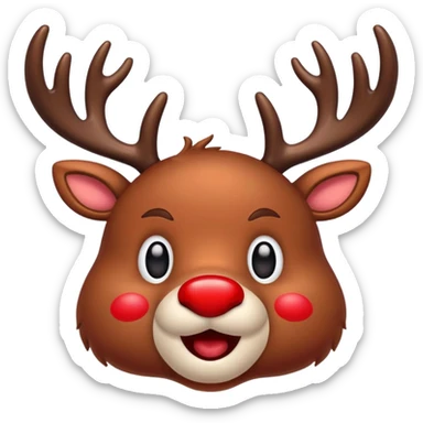 Red nosed reindeer sticker
