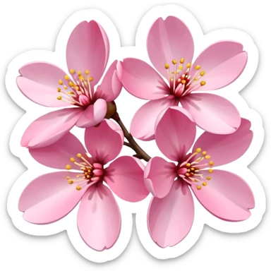 pink cherry blossom cluster sticker