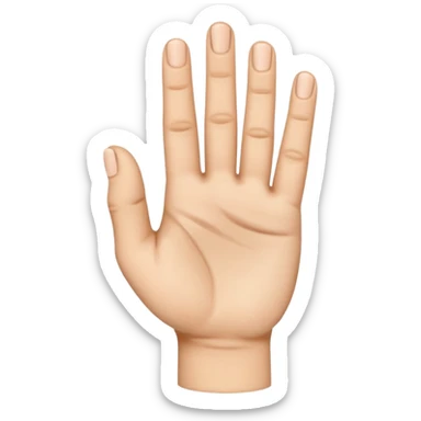 Palm facing hand with thumb index and middle finger out sticker