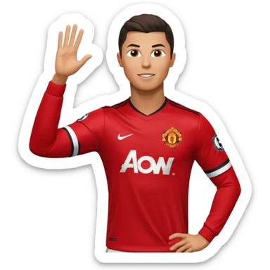Cristiano Ronaldo doing his iconic suii celebration in a Manchester united jearsy sticker
