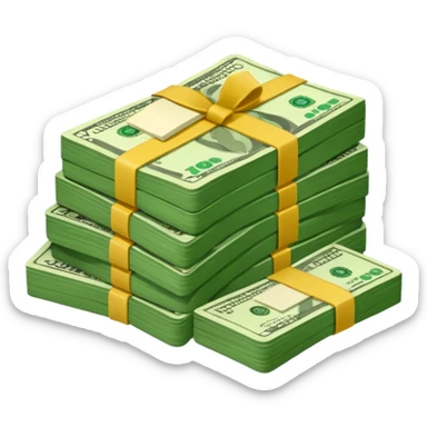 cash pile, make bills rectangular sticker