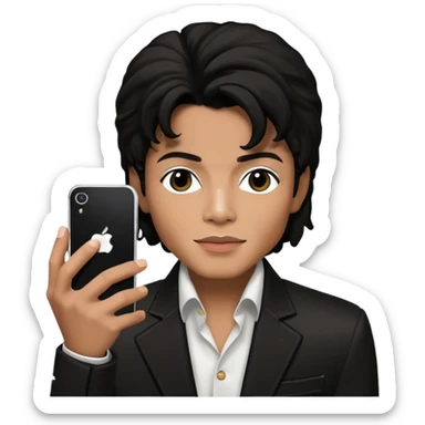 Michael Jackson holding an LG sticker