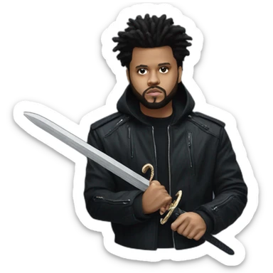 the weeknd with a sword sticker