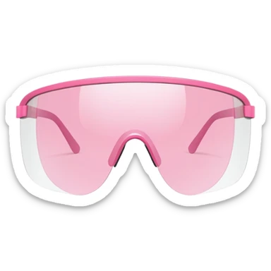 ultra minimalist pink tinted shield visor glasses, extremely simple clean lines, one piece lens, no details sticker