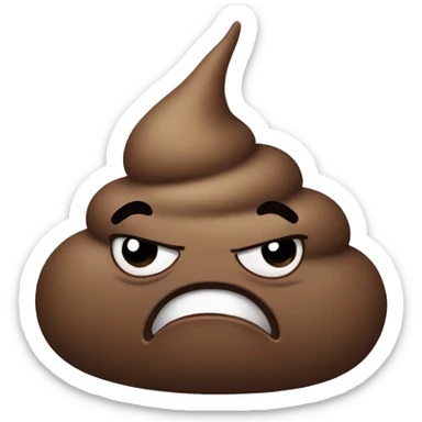 Angry poop sticker