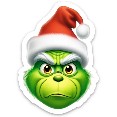 The Grinch with a Christmas hat  sticker