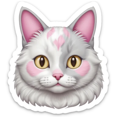 grey and white cat called bean sticker